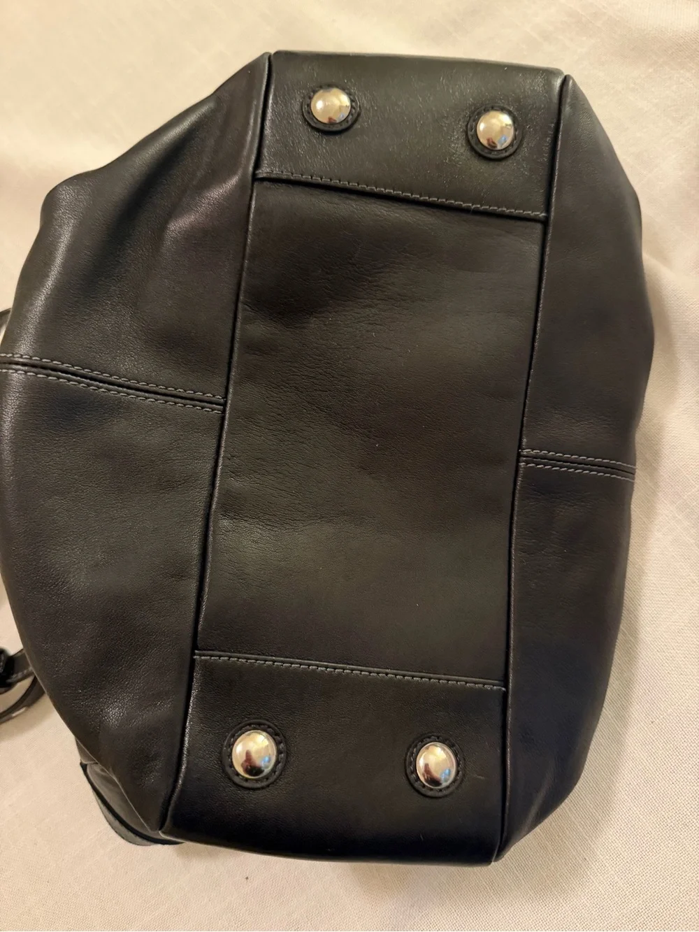 Coach East West Leather Gallery Tote with Signature Charm Y2K